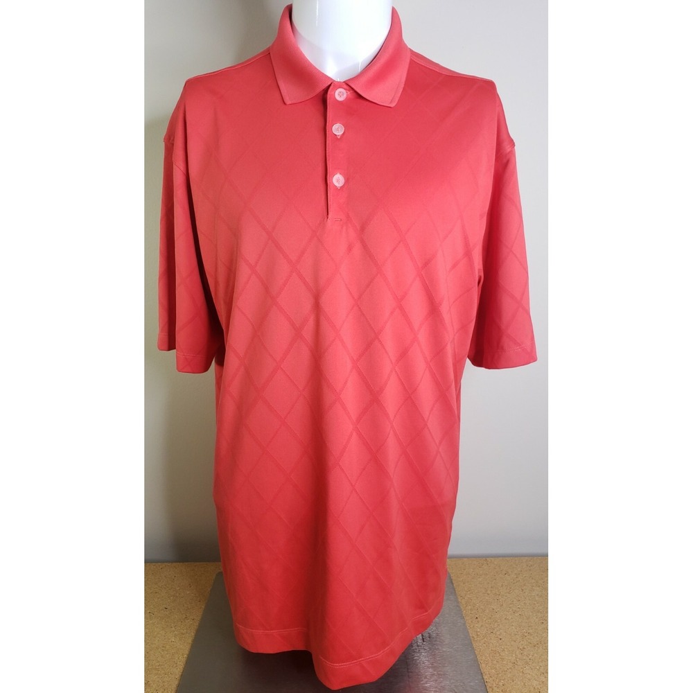 Nike Golf Nike FIT DRY Polo Men's Large Red Orange Short Sleeve Shirt
